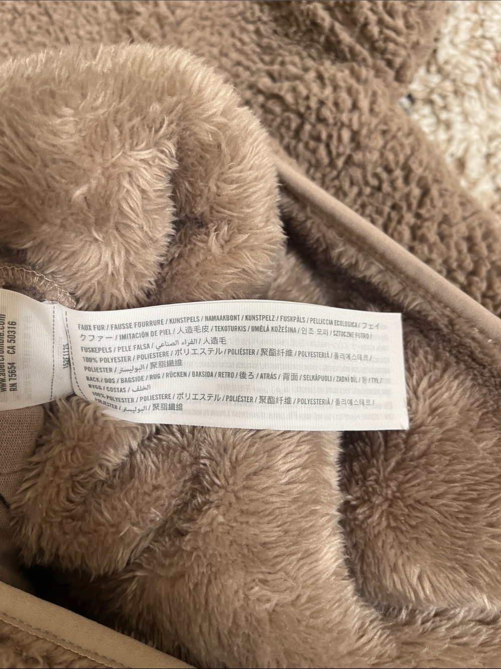 Abercrombie Taupe Sherpa Quarter-Zip Pullover - Picture 5 of 6